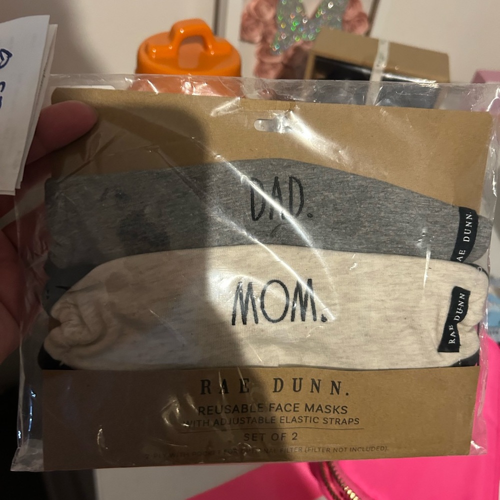 Rae Dunn Gray and Cream Face Masks Set